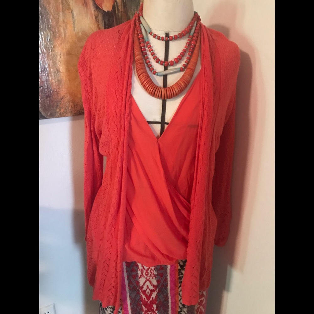 Beautiful coral cardigan